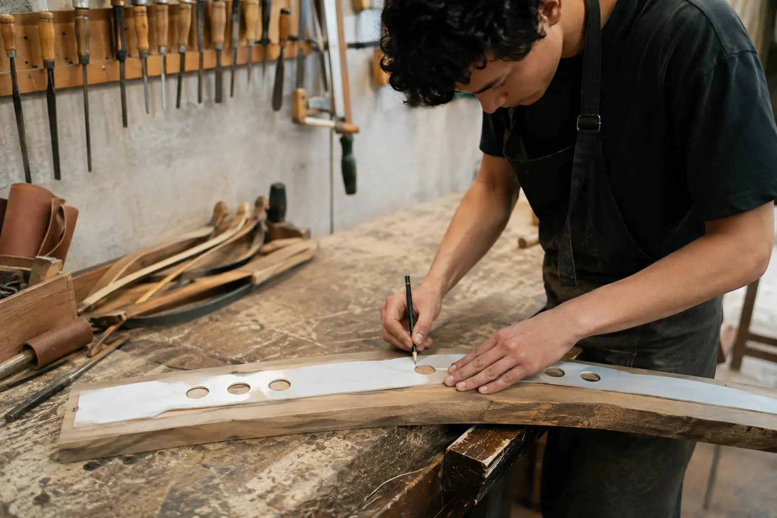 Bogenmacher/in: wie Entwürfe für die Gestaltung von Bögen erstellt werden und was bei der Arbeit mit Schablonen und beim Übertragen der