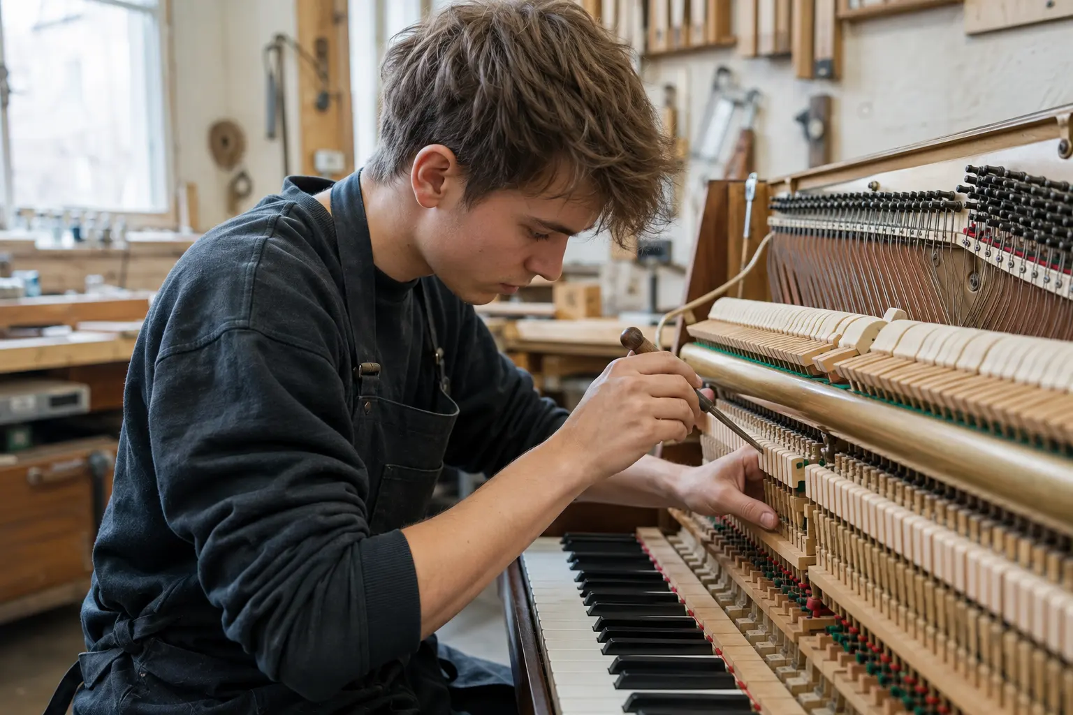 Klavier- und Cembalobauer/in bei der Arbeit